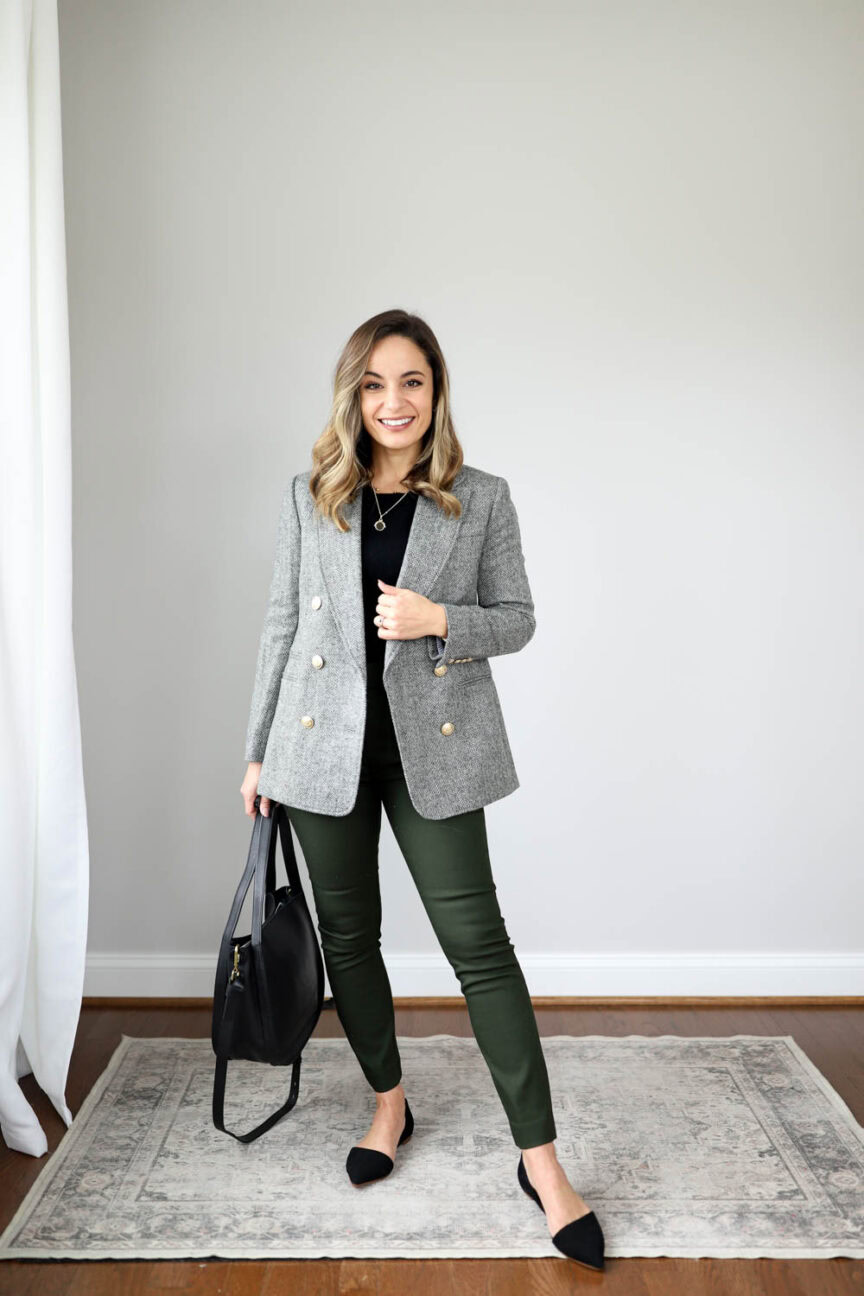 Petite friendly gray blazer outfits | gray blazer outfits | blazer outfits | fall work outfits