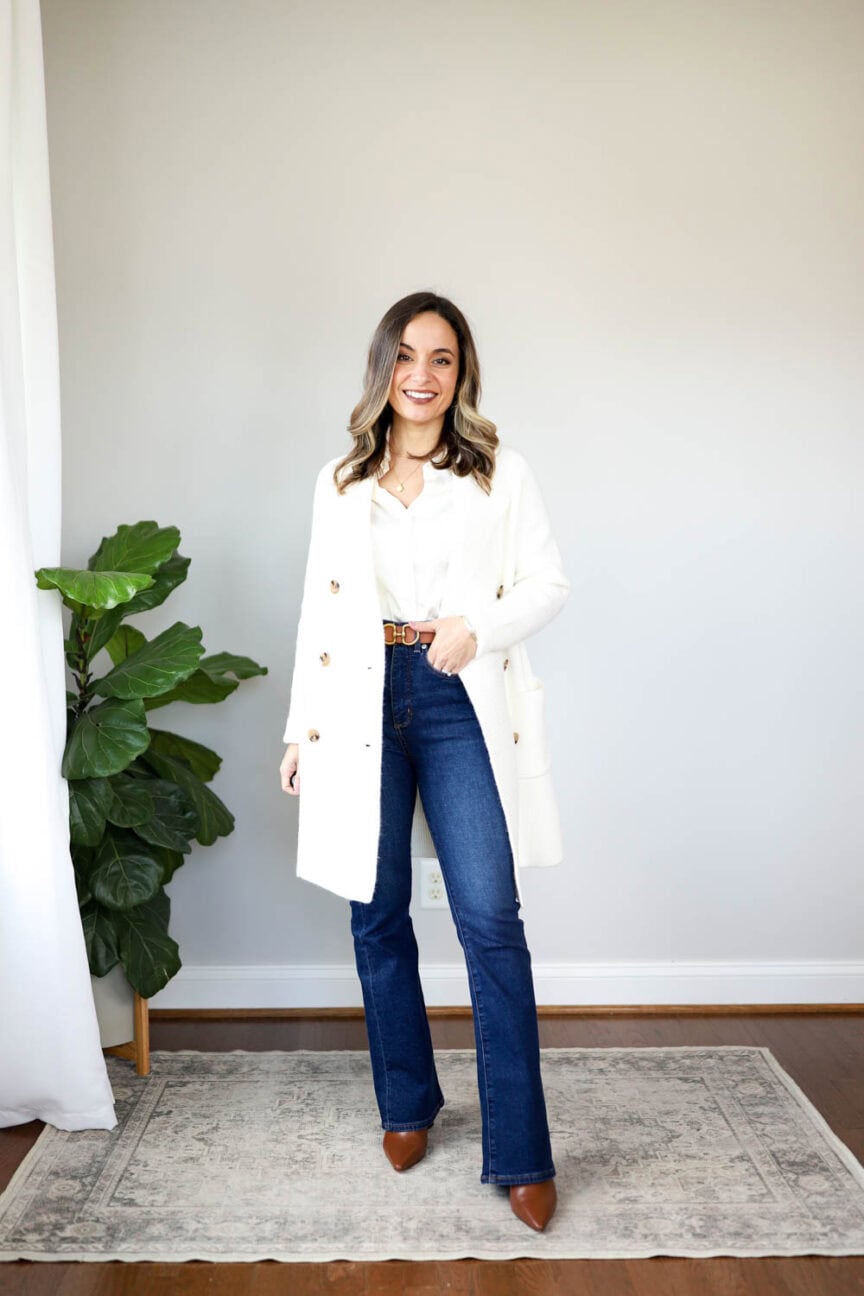Four ways to wear jeans to work via pumps and push-ups blog | jeans work outfits | outfits for work with jeans