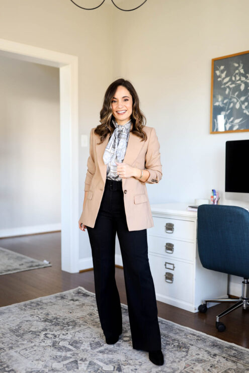Four ways to wear black pants to work | black bootcut pants outfits | petite style | petite fashion