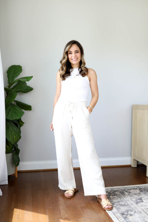 Petite friendly pants | no hem pants for petites | linen pants | wide leg pants | leggings for petites | sweatpants for petites