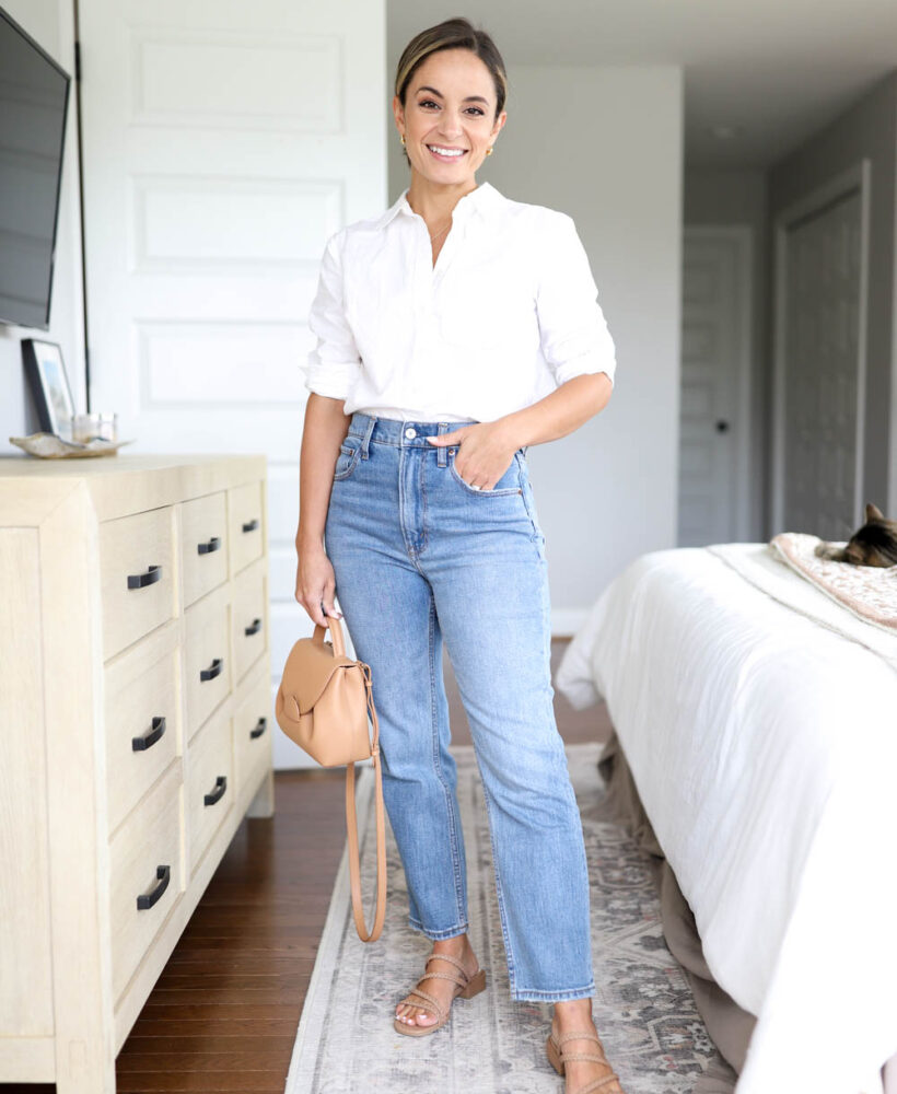 20 Outfit Ideas for How to Wear White Wide Leg Jeans - Be So You