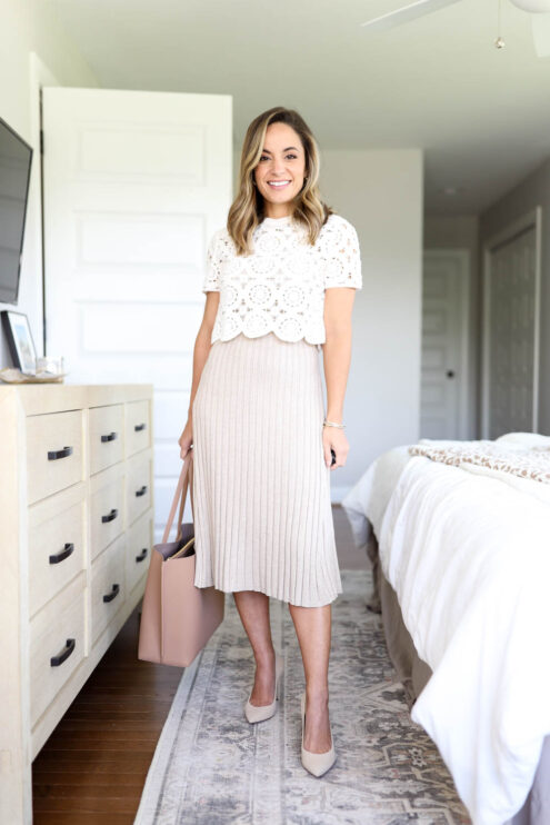 Ways to layer a dress via pumps and push-ups blog | dress layering | outfits for work via pumps and push-ups blog | petite fashion