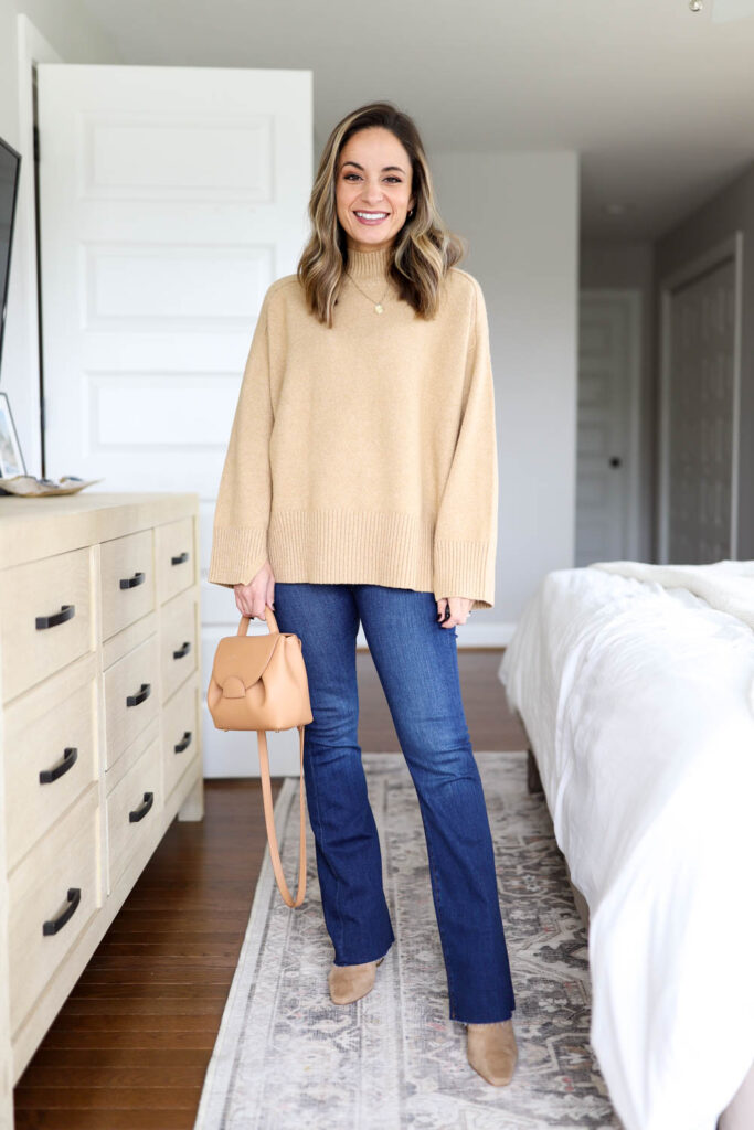 Flare jeans outfit via pumps and push-ups blog | petite friendly outfits | fall outfits | fall fashion