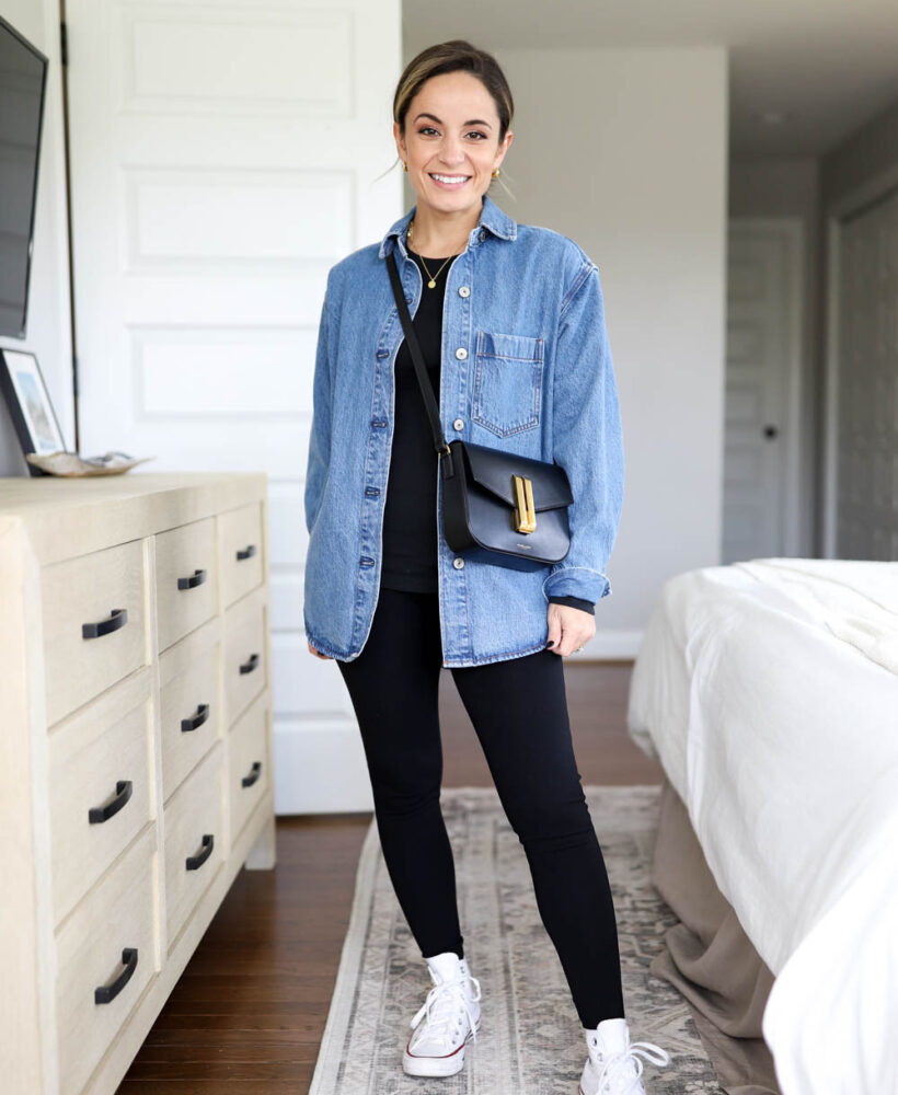 Five ways to wear leggings via pumps and push-ups blog | leggings outfits | petite style | petite fashion | casual outfits