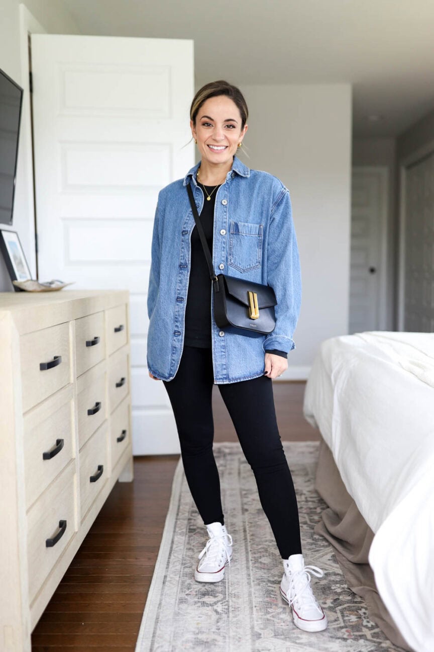 Five ways to wear leggings via pumps and push-ups blog | leggings outfits | petite style | petite fashion | casual outfits