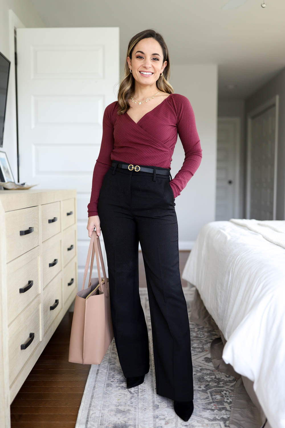 One week of outfit ideas for work via pumps and push-ups blog | petite friendly outfits for work | outfits for work with boots | business casual outfits for work | winter outfits for work | warm outfits for work 