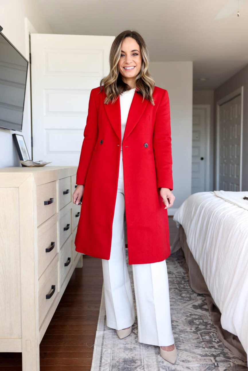 Petite-friendly wool coats via pumps and push-ups blog | petite-friendly topcoats | winter coats | red coat outfits
