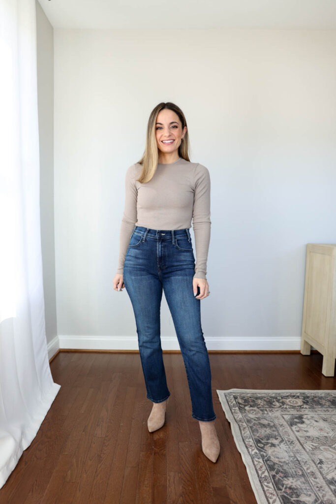 Petite-friendly MOTHER denim via pumps and push-ups blog | petite friendly jeans guide | petite style | petite jeans shopping guide 