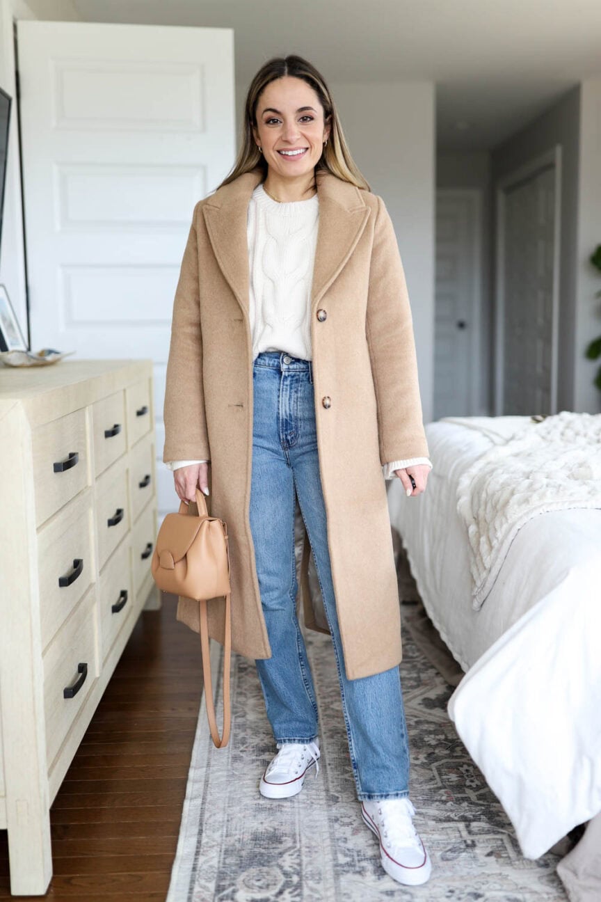 Petite-friendly winter outfits with sneakers via pumps and push-ups blog | sneakers outfits | winter outfits | petite friendly winter outfits | converse outfits