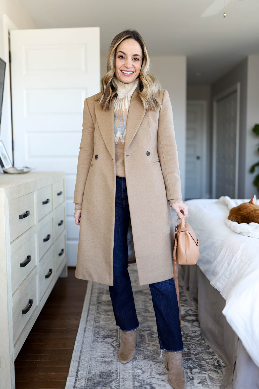 Cropped flare jeans outfit for winter via pumps and push-ups blog | petite style | petite fashion 