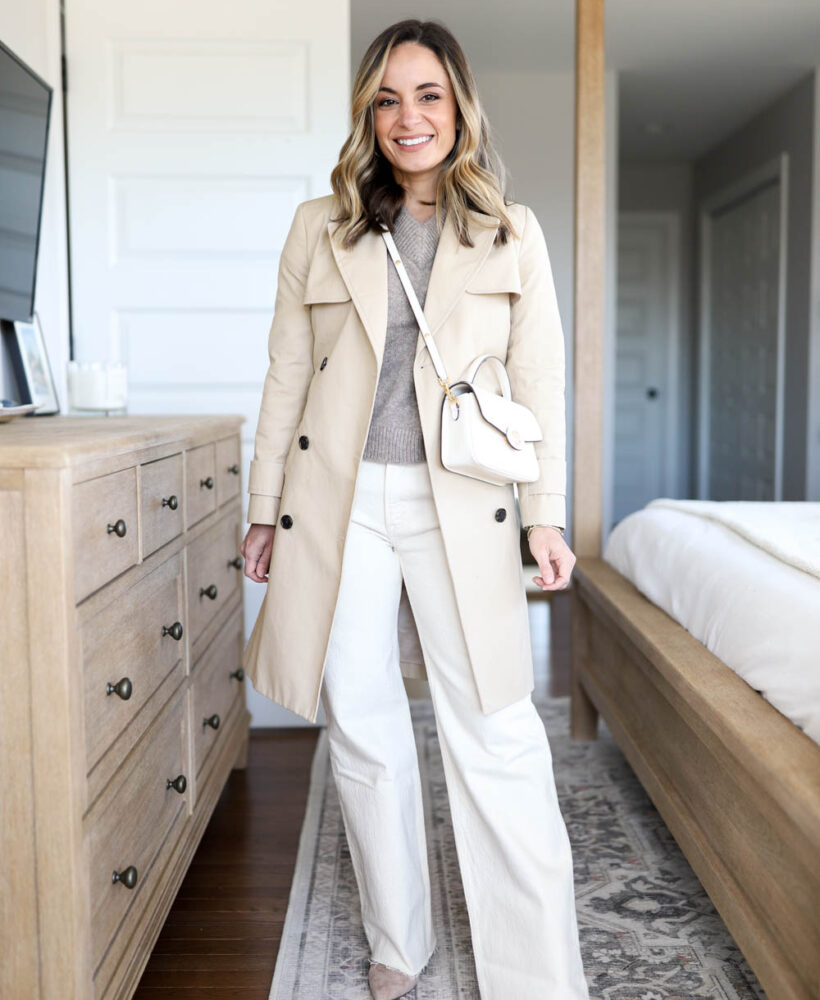 Outfit ideas with a trench coat via pumps and push-ups blog | winter transition outfits | petite style | petite fashion