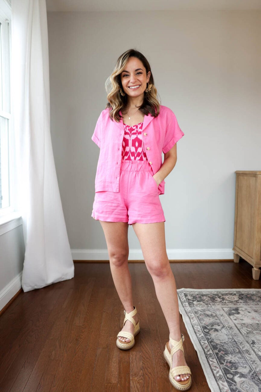 Petite-friendly beach outfit | matching set for petites | full coverage bathing suit