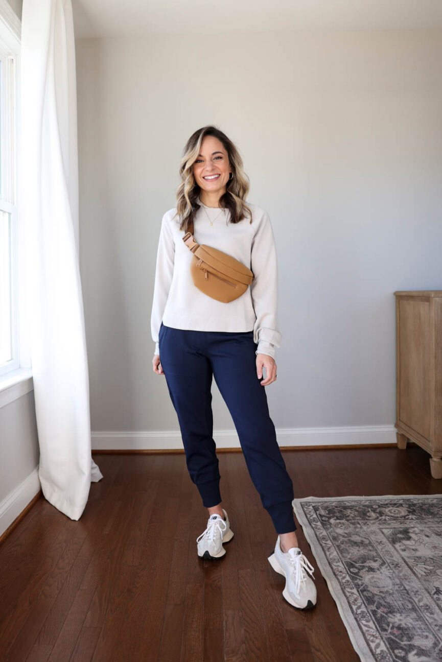 Petite friendly spring outfits via pumps and push-ups blog | petite style | petite fashion | joggers outfits