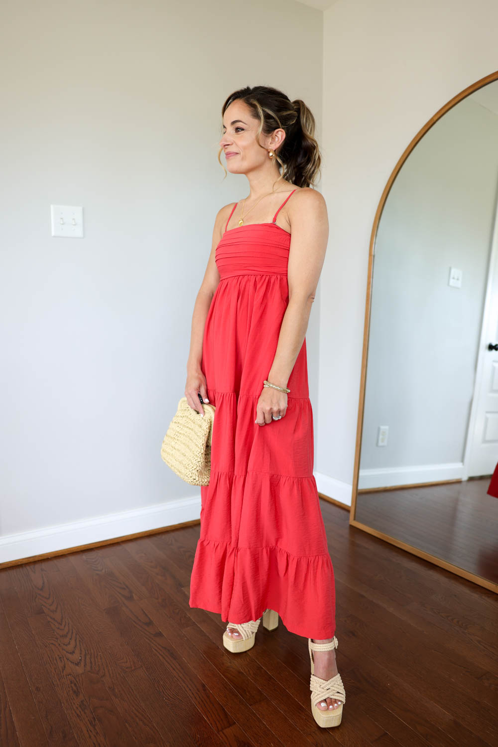 Petite-friendly maxi dress via pumps and push-ups blog | red dress | summer dresses | abercrombie dresses