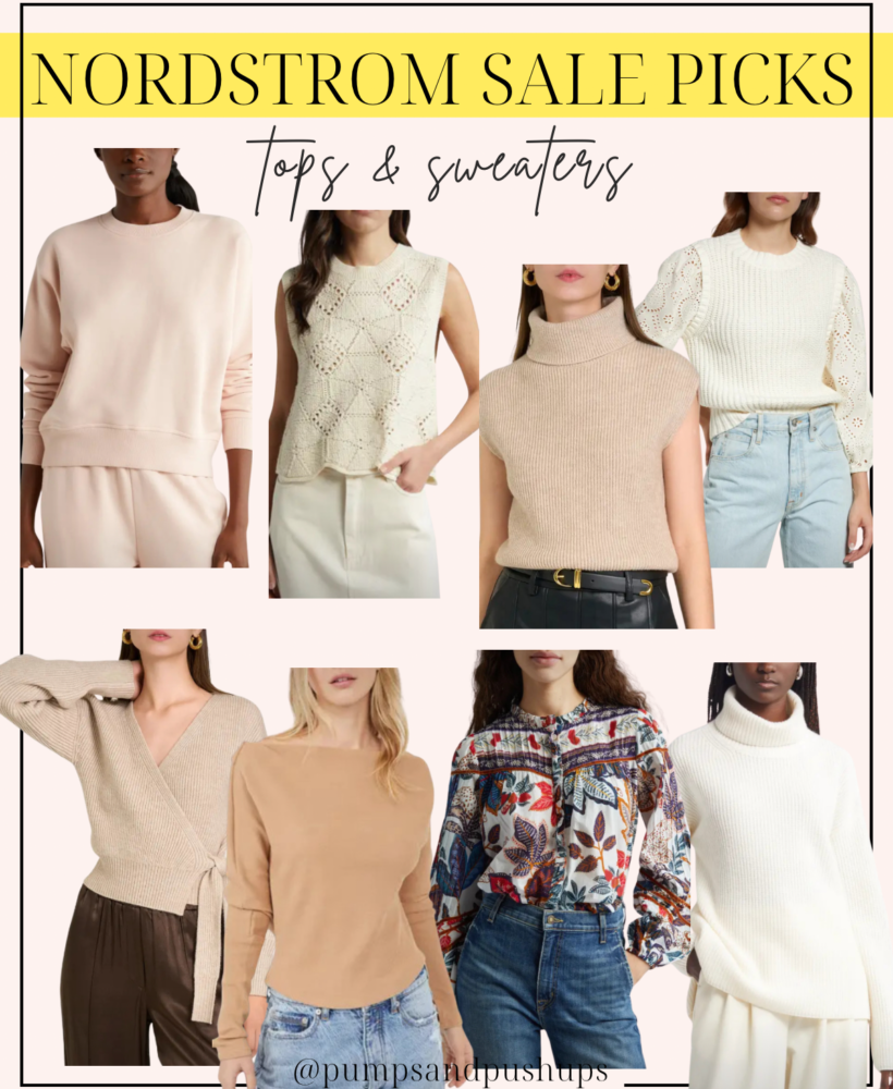 Tops and sweaters Nordstrom Anniversary Sale 2024 via pumps and push-ups blog | petite friendly Nordstrom Anniversary Sale picks | N Sale 2024 picks