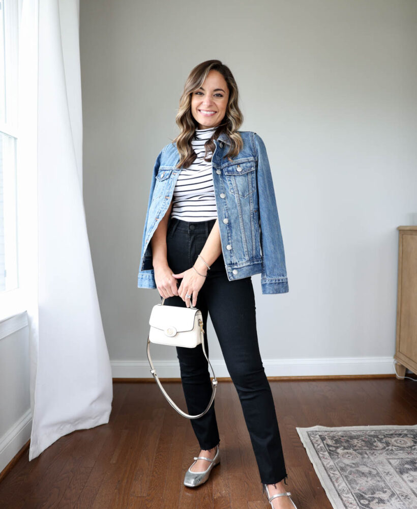 Petite-friendly ways to wear cropped flare jeans via pumps and push ups blog | shoe pairings with cropped flare jeans | petite fashion | fall jeans 2024