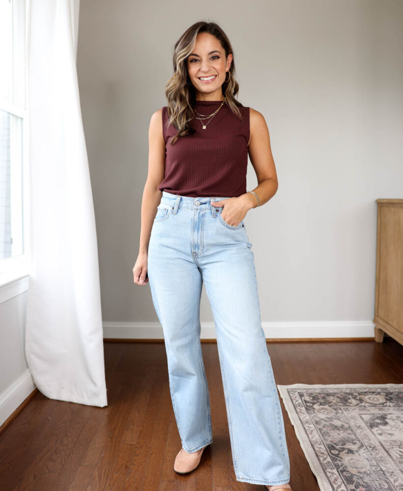 Petite-friendly jeans | Abercrombie Loose jeans review | no hem jeans for petites | petite fashion