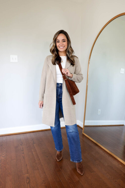 How to pair straight jeans with boots via pumps and push-ups blog | fall outfit ideas | petite fashion | petite style | fall outfits