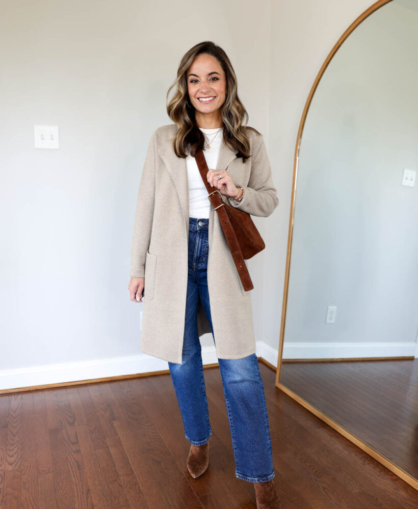 How to pair straight jeans with boots via pumps and push-ups blog | fall outfit ideas | petite fashion | petite style | fall outfits