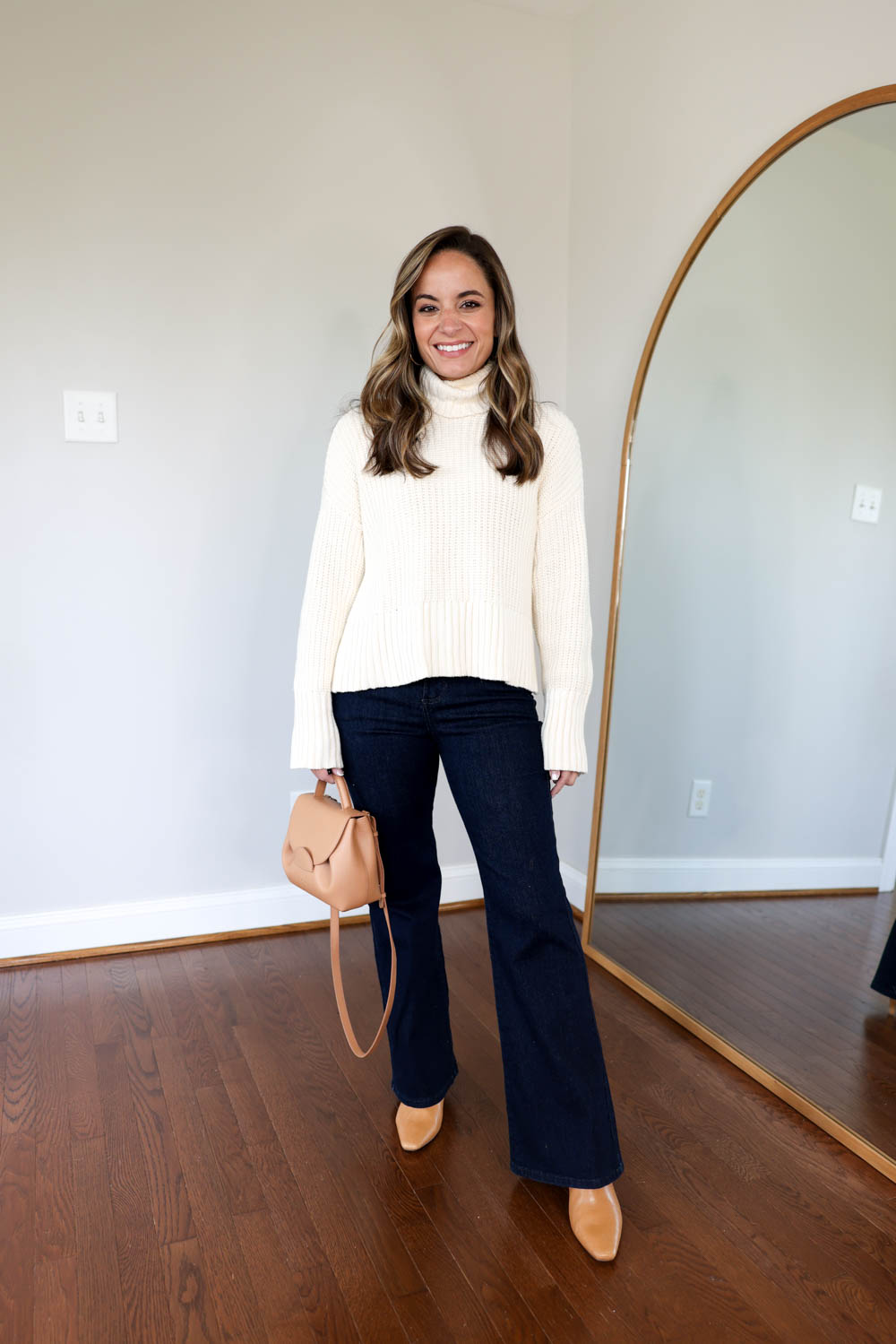 How to wear boots with flare jeans via pumps and push-ups blog | fall outfits | how to pair jeans with boots | petite fashion 