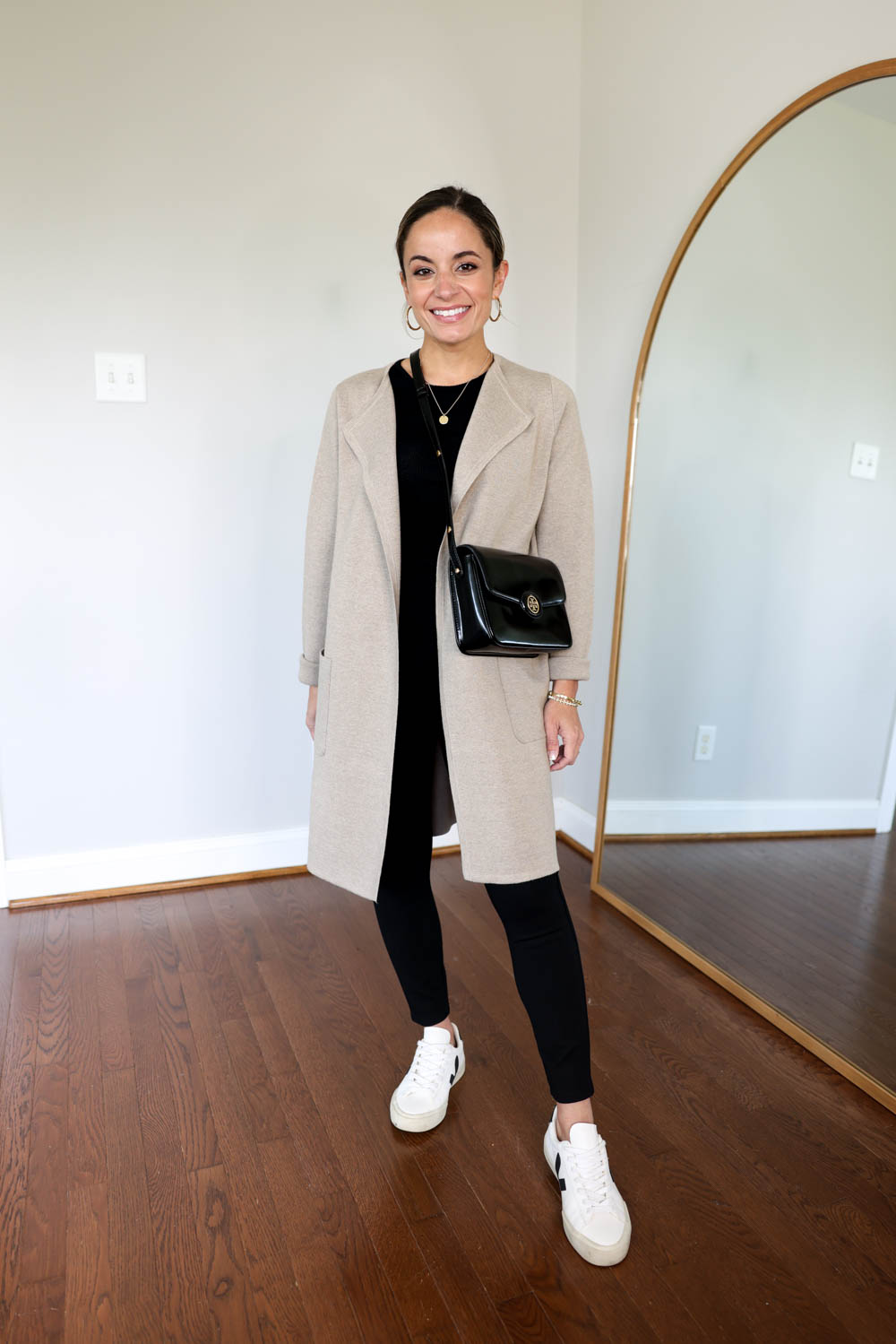 Four outfit ideas with leggings for early fall via pumps and push-ups blog | fall outfits | petite fashion | petite style | petite blogger 