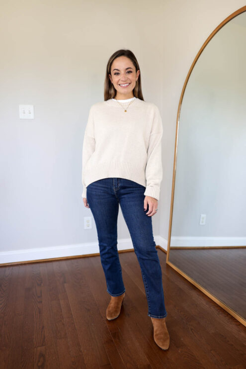 Petite-friendly finds from Quince via pumps and push-ups blog | Quince fall finds | fall outfits | classic fall style | petite fashion