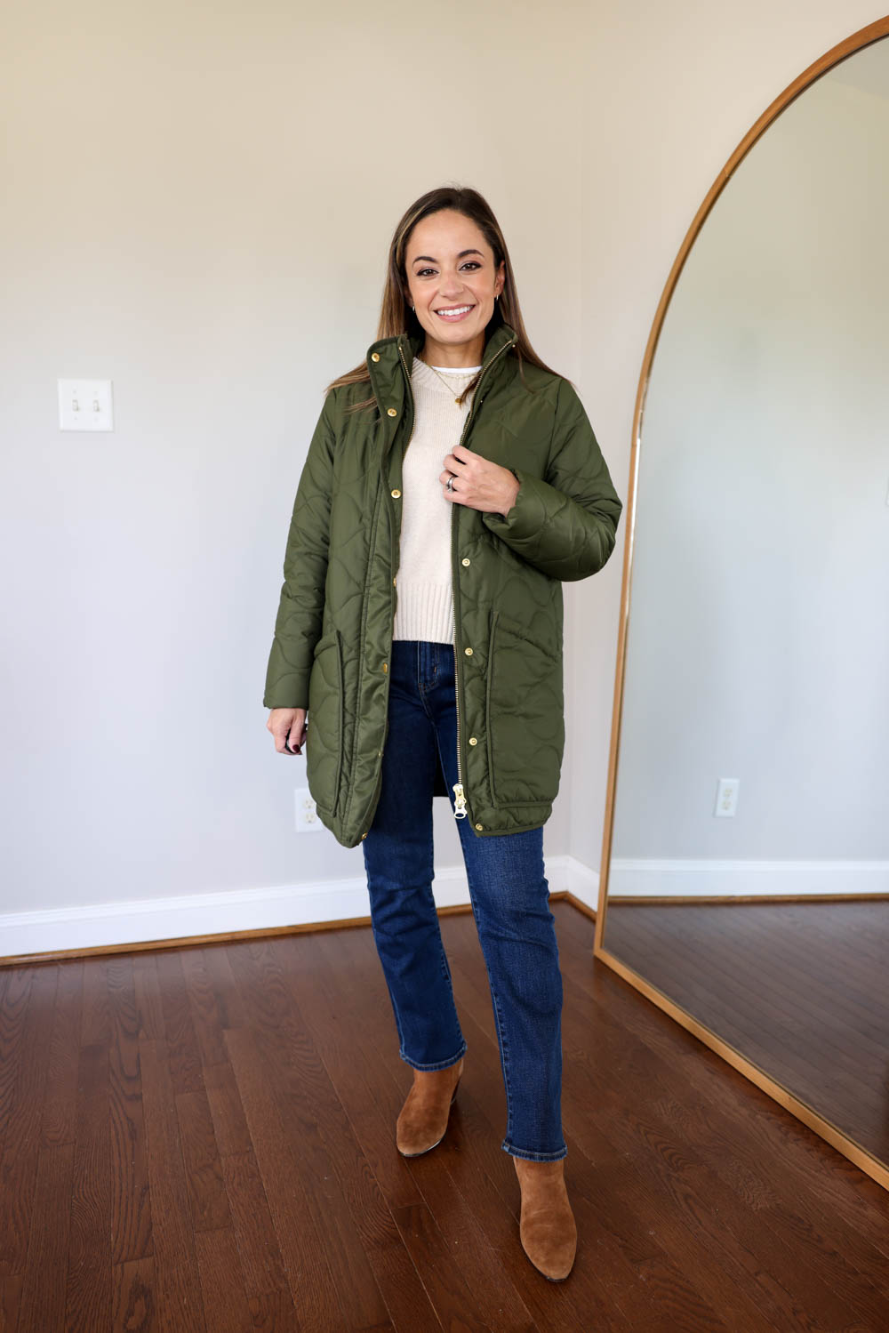 Quince puffer coat via pumps and push-ups blog | petite friendly style | fall outfits | petite fashion | fall fashion 