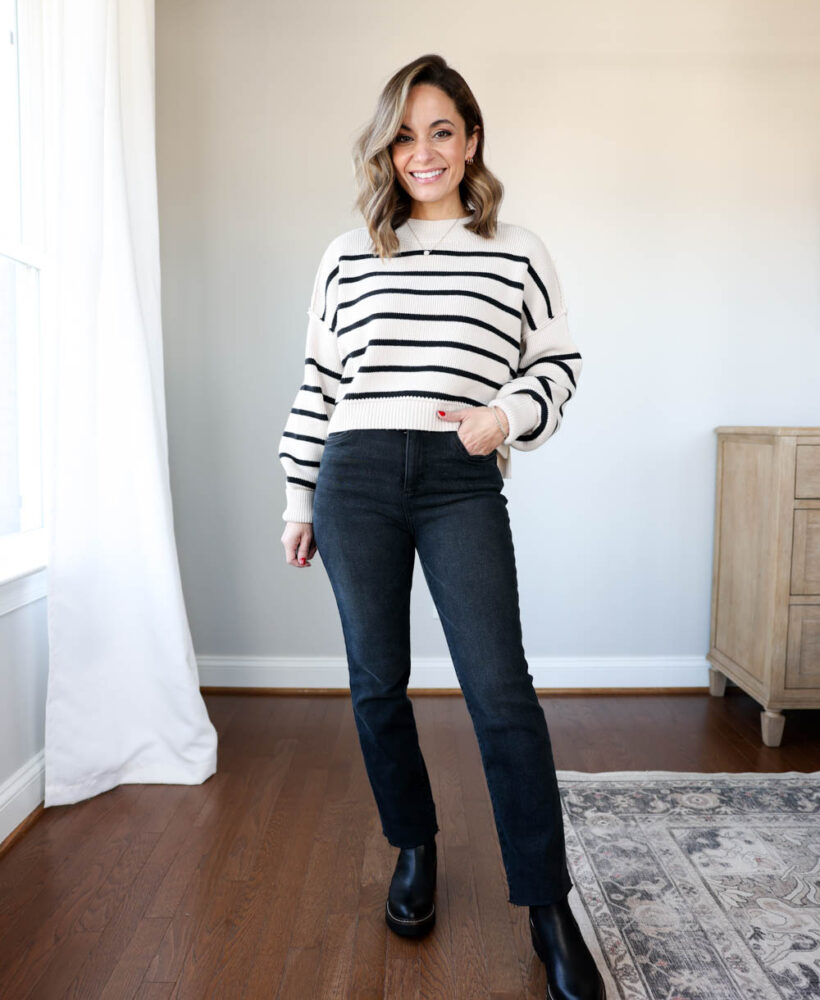 Petite-friendly ways to wear chelsea boots via pumps and push-ups blog | winter outfits | how to wear chelsea boots with jeans | water resistant boots outfits