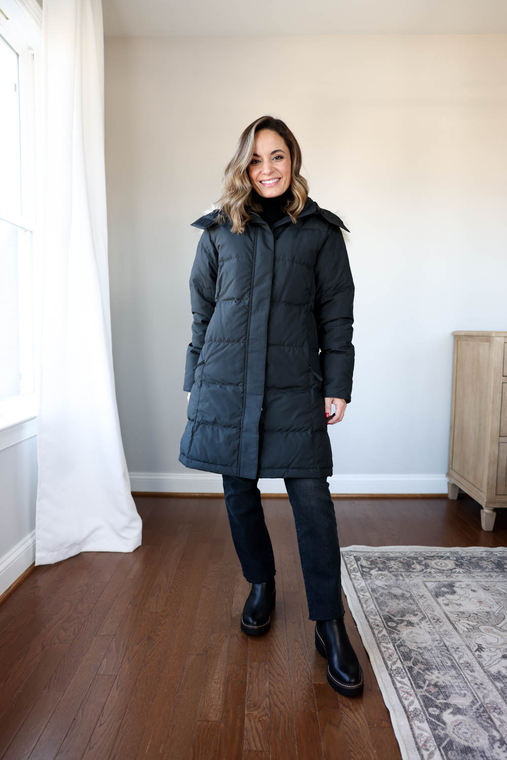 Petite long puffer jacket best sale