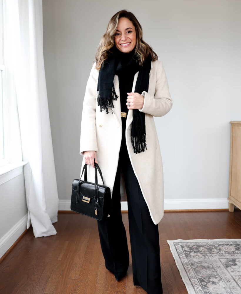 Petite-friendly outfits for work via pumps and push-ups blog | winter outfits for work | petite-friendly outfit ideas for work | black pants outfits for work