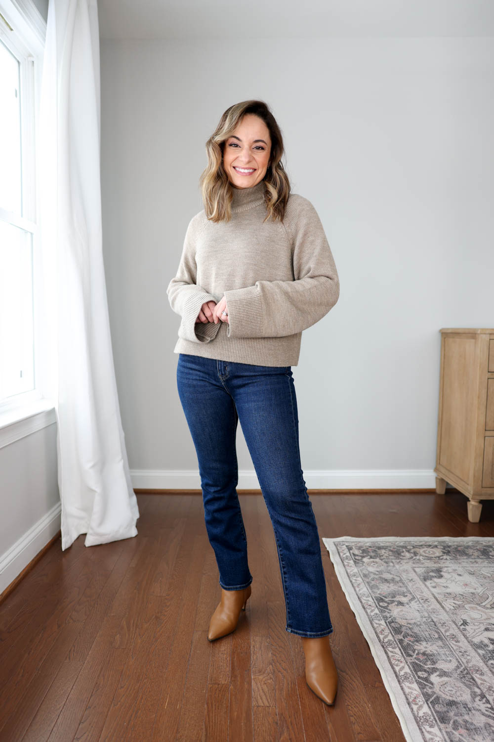 Petite-friendly winter finds from Quince | review of Quince sweaters for petites | merino wool sweater