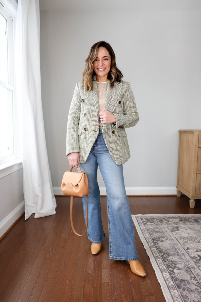 Petite-friendly outfits with flare jeans via pumps and push-ups blog | petite style | winter outfits | winter outfits with flare jeans | casual winter outfit 