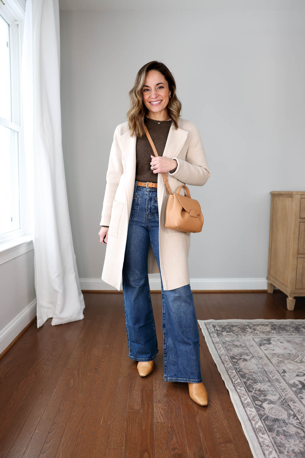 Petite-friendly flare jeans outfit via pumps and push-ups blog | winter outfits | casual outfits | winter outfits | petite style