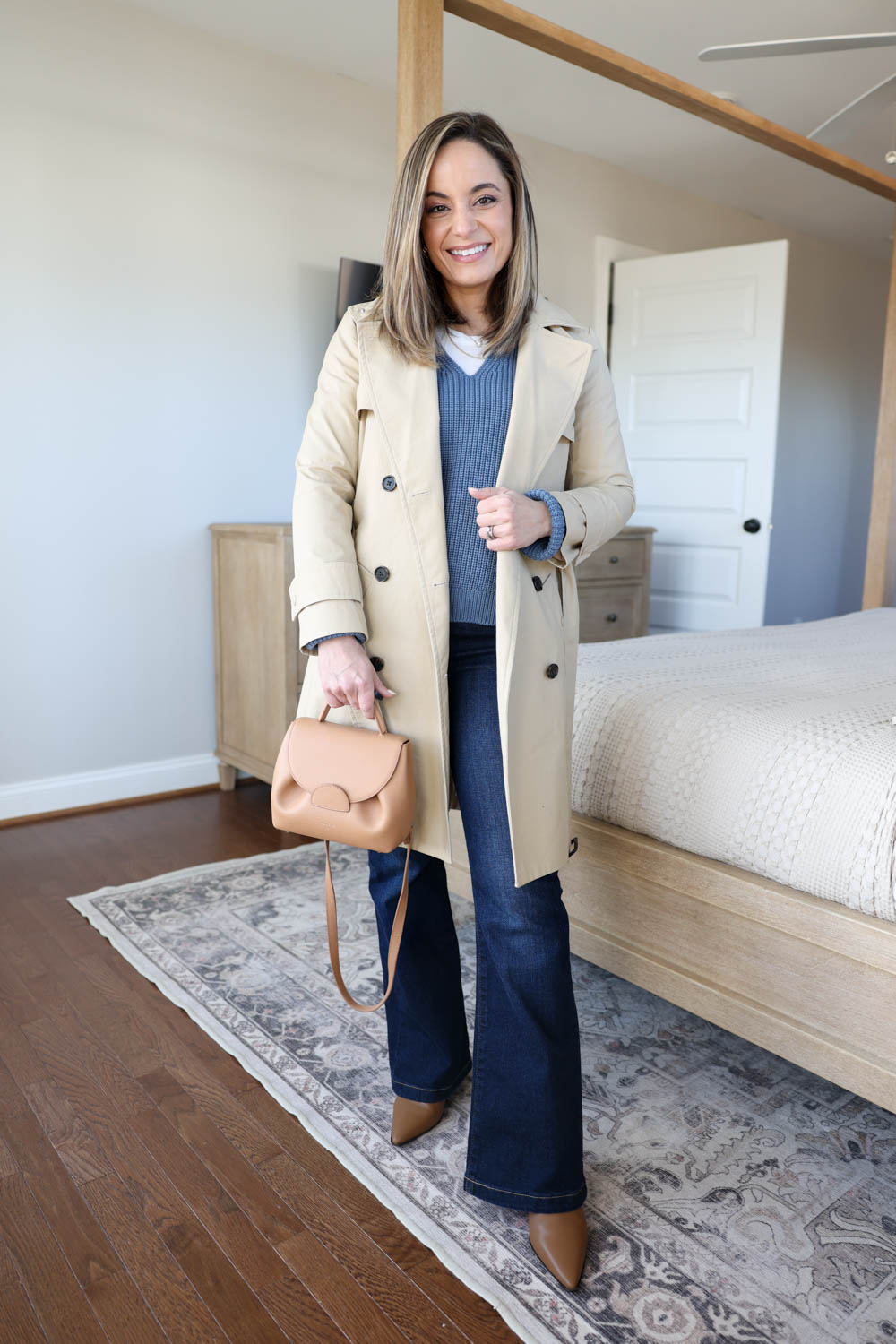 Early spring outfit with a trench coat via pumps and push-ups blog | classic trench coat outfits | petite fashion | spring style 