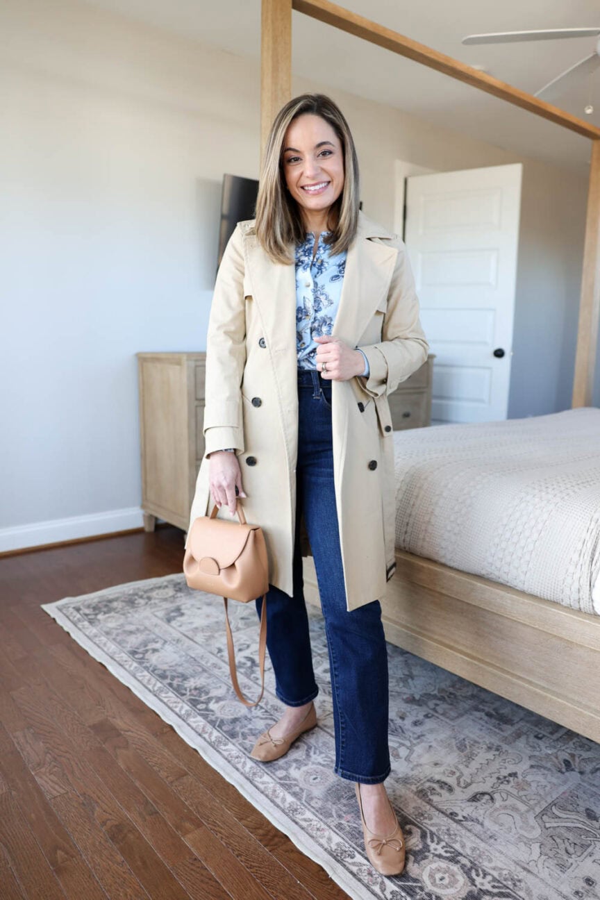 Petite-friendly spring transition outfits with a trench coat via pumps and push-ups blog | early spring outfits | classic spring outfits | petite style | petite fashion