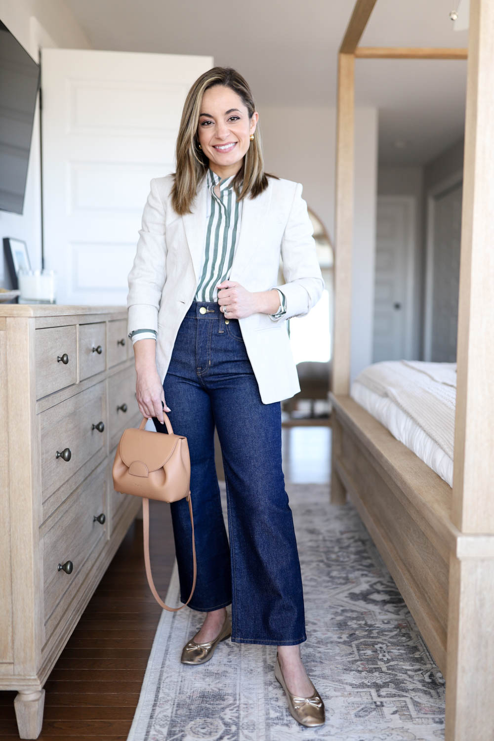 Four ways to wear a neutral blazer via pumps and push-ups blog | neutral spring outfits | petite-fashion | casual outfits for work 