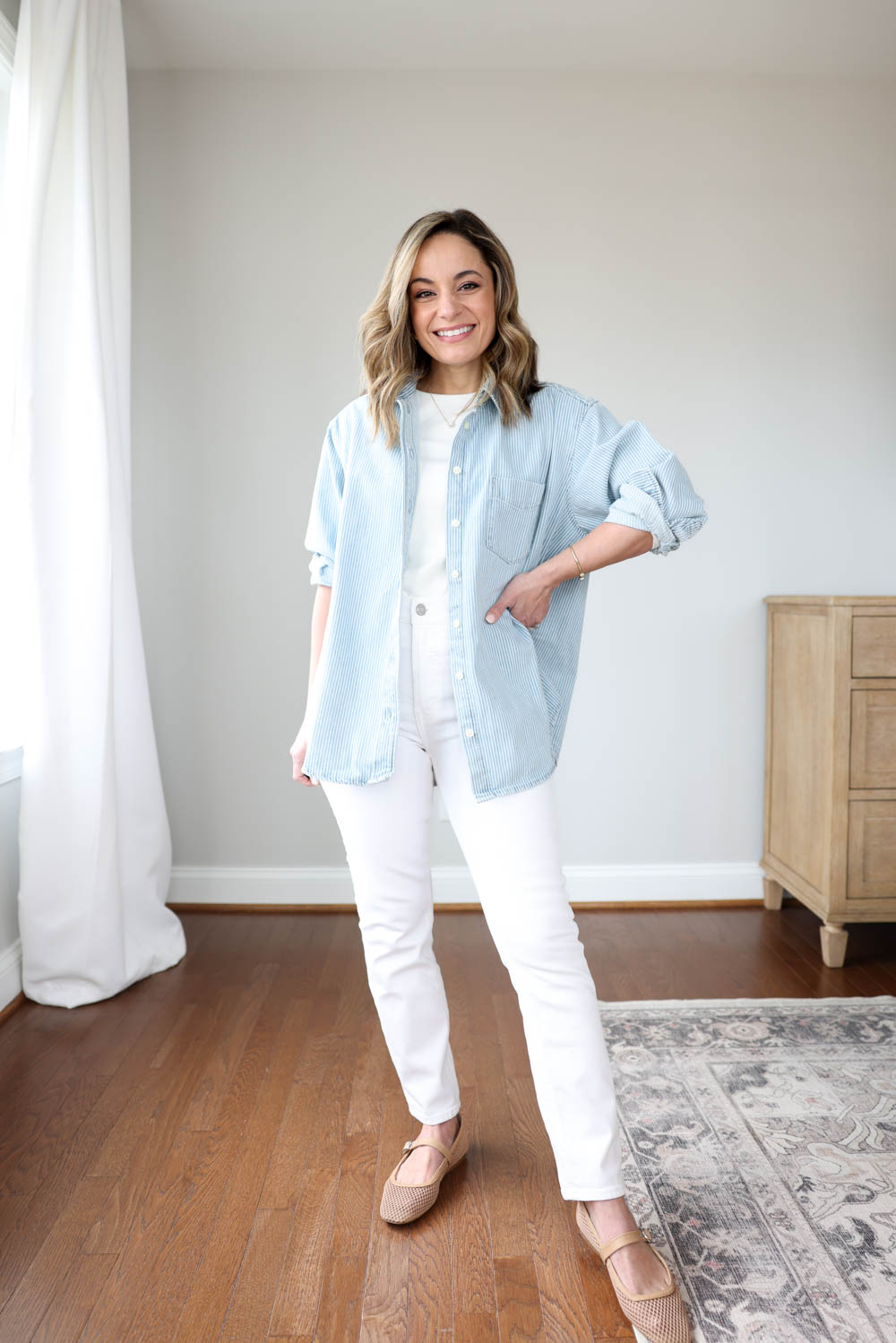 Slim vintage jeans from Gap review by petite style blogger Brooke of Pumps and Push-Ups | petite jeans | no hem jeans for petites | spring outfits 