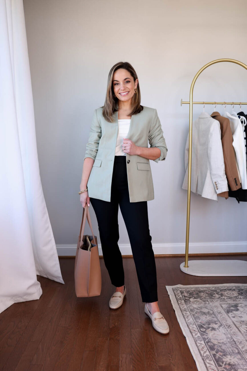 Petite-friendly outfits for work | spring outfits for work | business casual outfits | loafers outfits