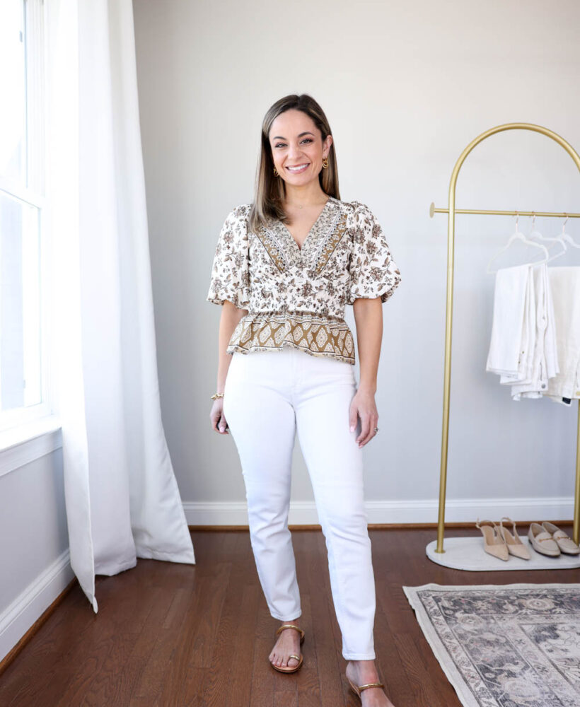 Petite-friendly white jeans via pumps and push-ups blog | spring jeans | white jeans | petite style | petite fashion