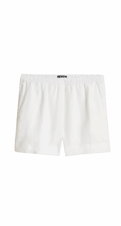 Petite-Friendly White Linen Shorts | Petite picks by Brooke Anderson Petite Style Blog | J.Crew Stratus Shorts