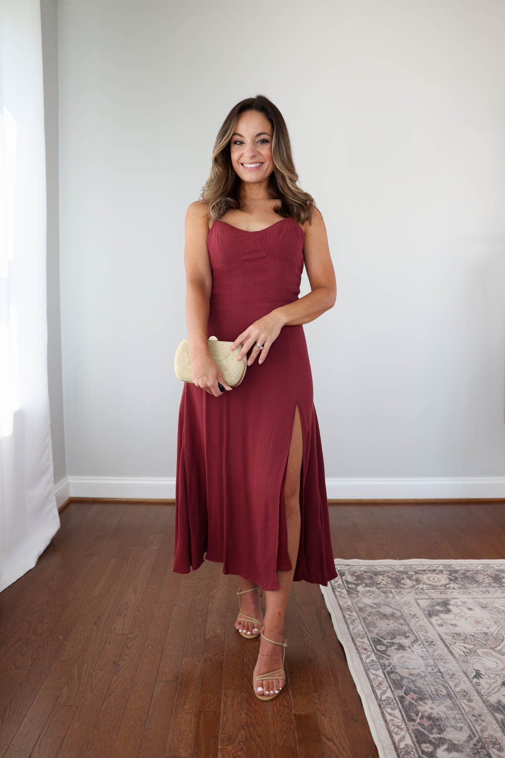 Petite-friendly wedding guest dress from Quince | Crepe wedding guest dress | petite-friendly wedding guest dress