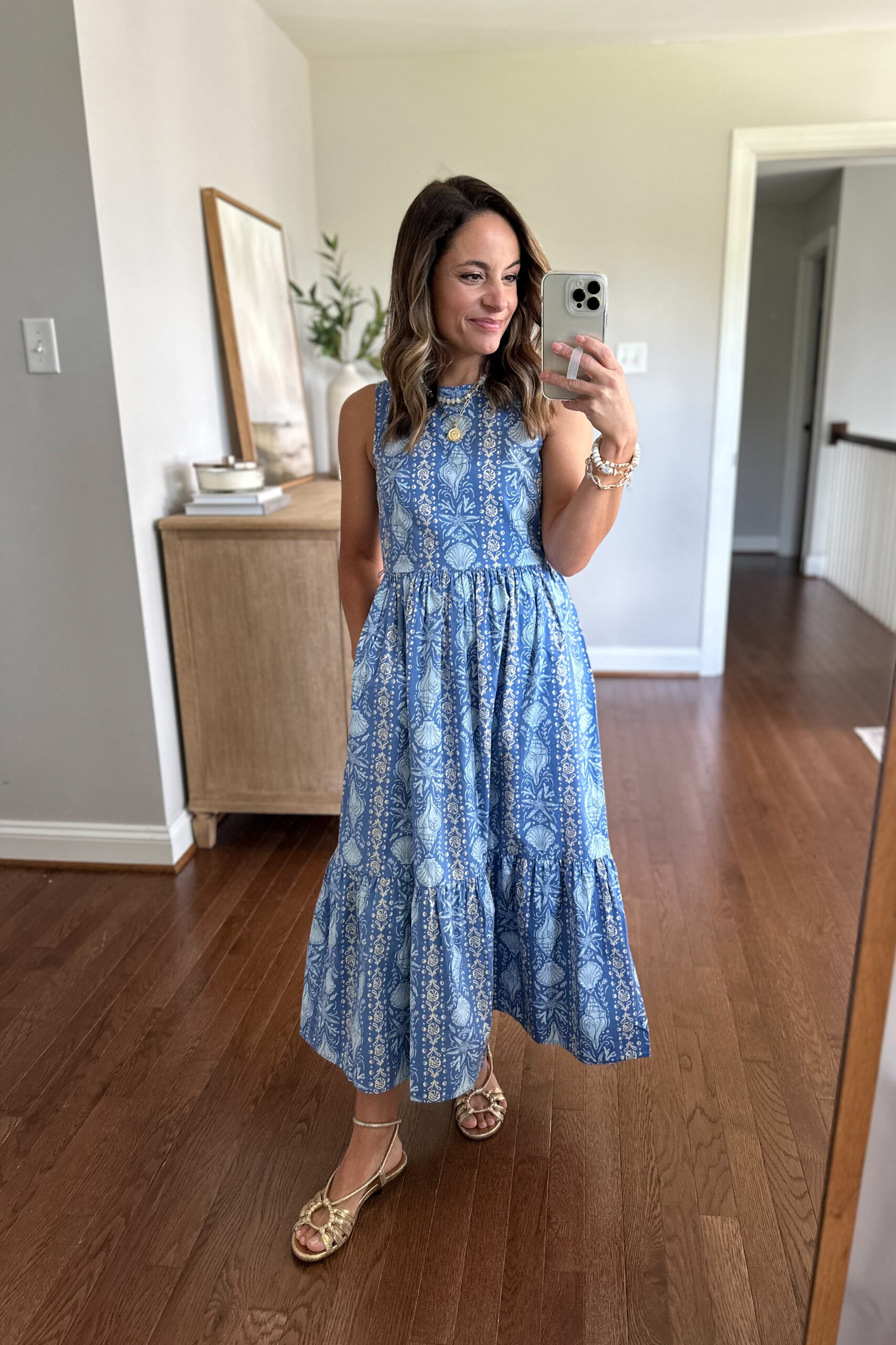 Petite-friendly summer outfits by color via Pumps and Push-Ups blog | blue summer outfits | summer dresses | petite summer dresses | blue summer dresses