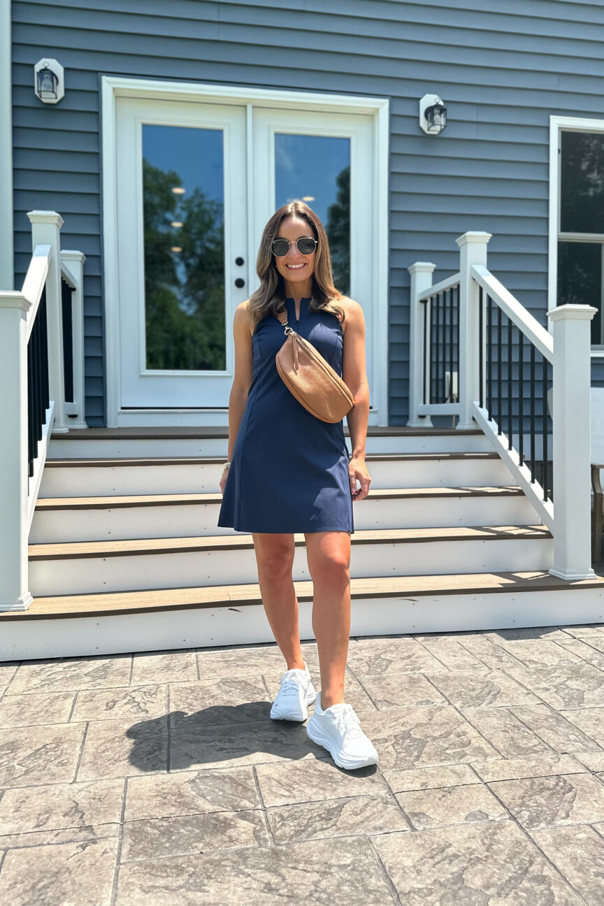 A petite-friendly activewear dress from Spanx for petites | accessible shorts activewear dress | petite fashion | summer activewear
