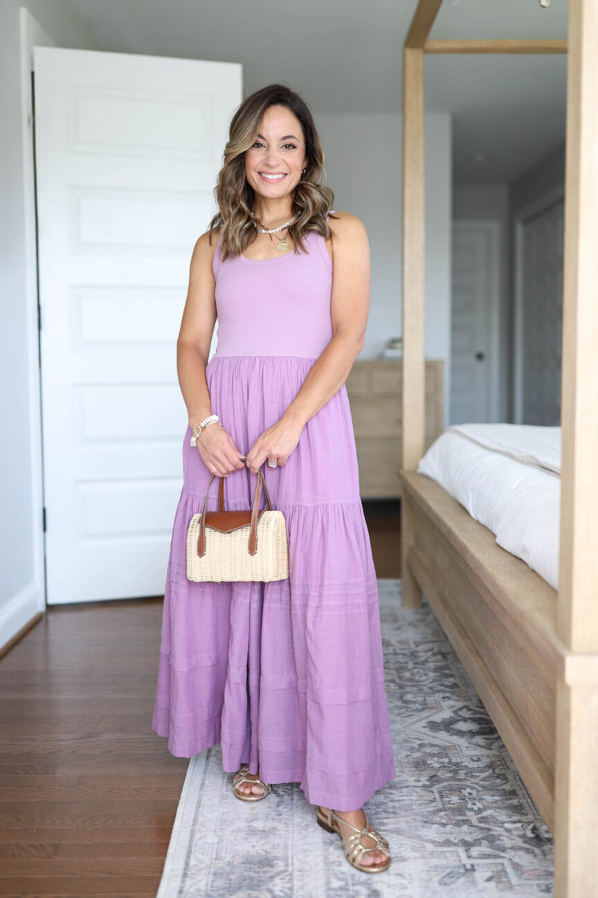 Summer outfits by color: purple via pumps and push-ups blog | petite-friendly summer outfits | casual outfits | petite fashion