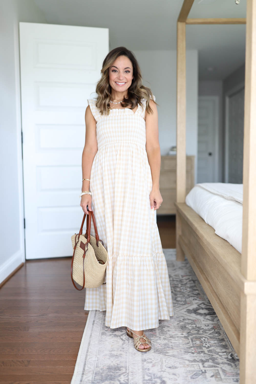 Gingham dress from Amazon via Pumps and Push-Ups blog | budget friendly dresses | petite-friendly maxi dresses