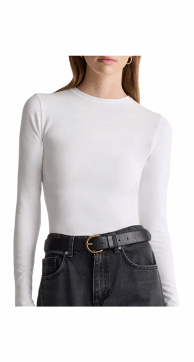 Quince white long sleeve top