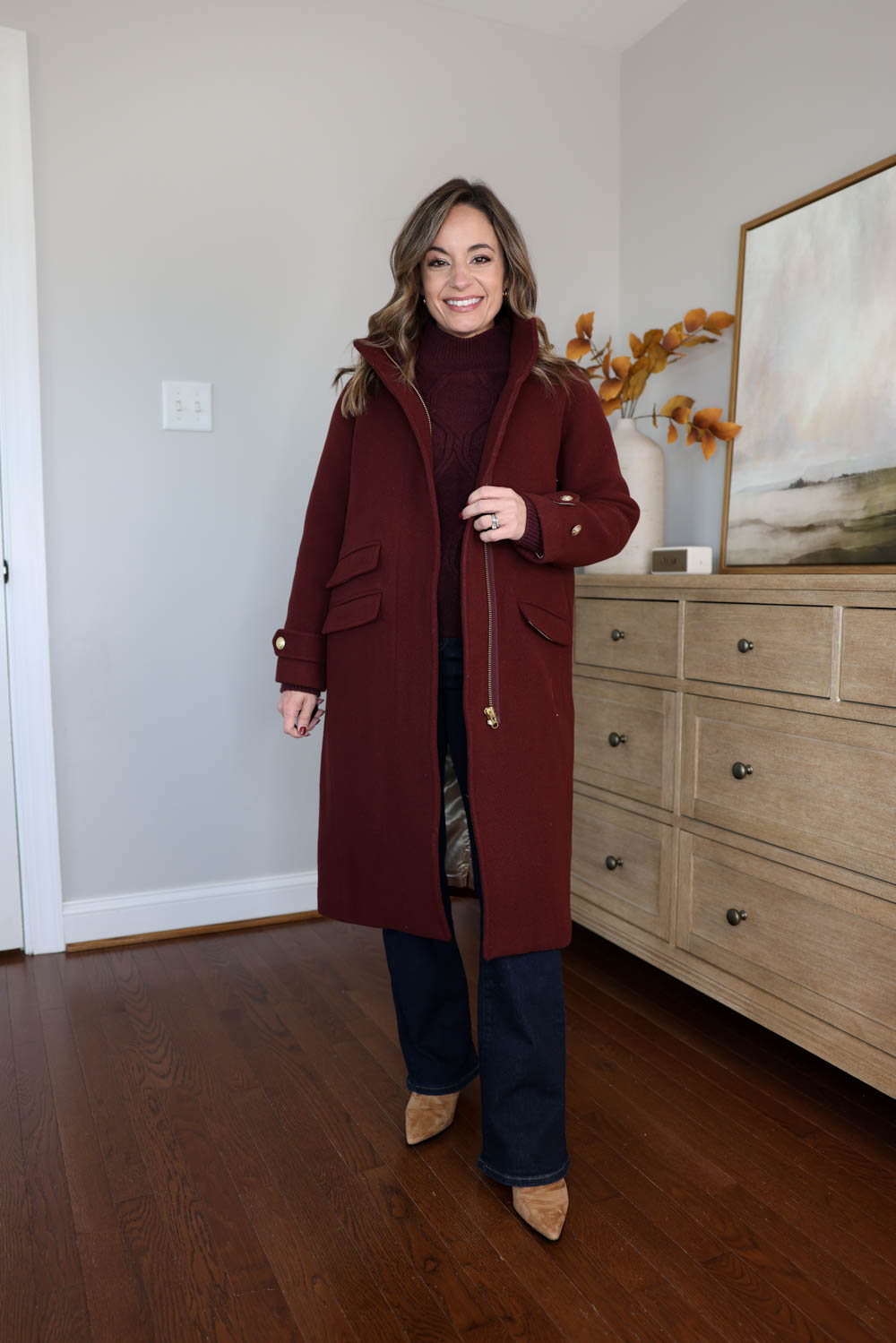 Petite-friendly coats via pumps and push-ups blog | J.Crew Toscana coat review and try on | petite winter coats