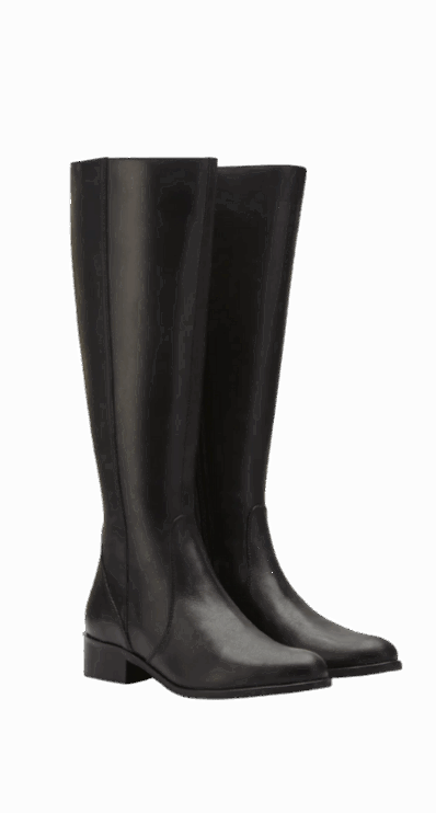 Knee high leather duo boots