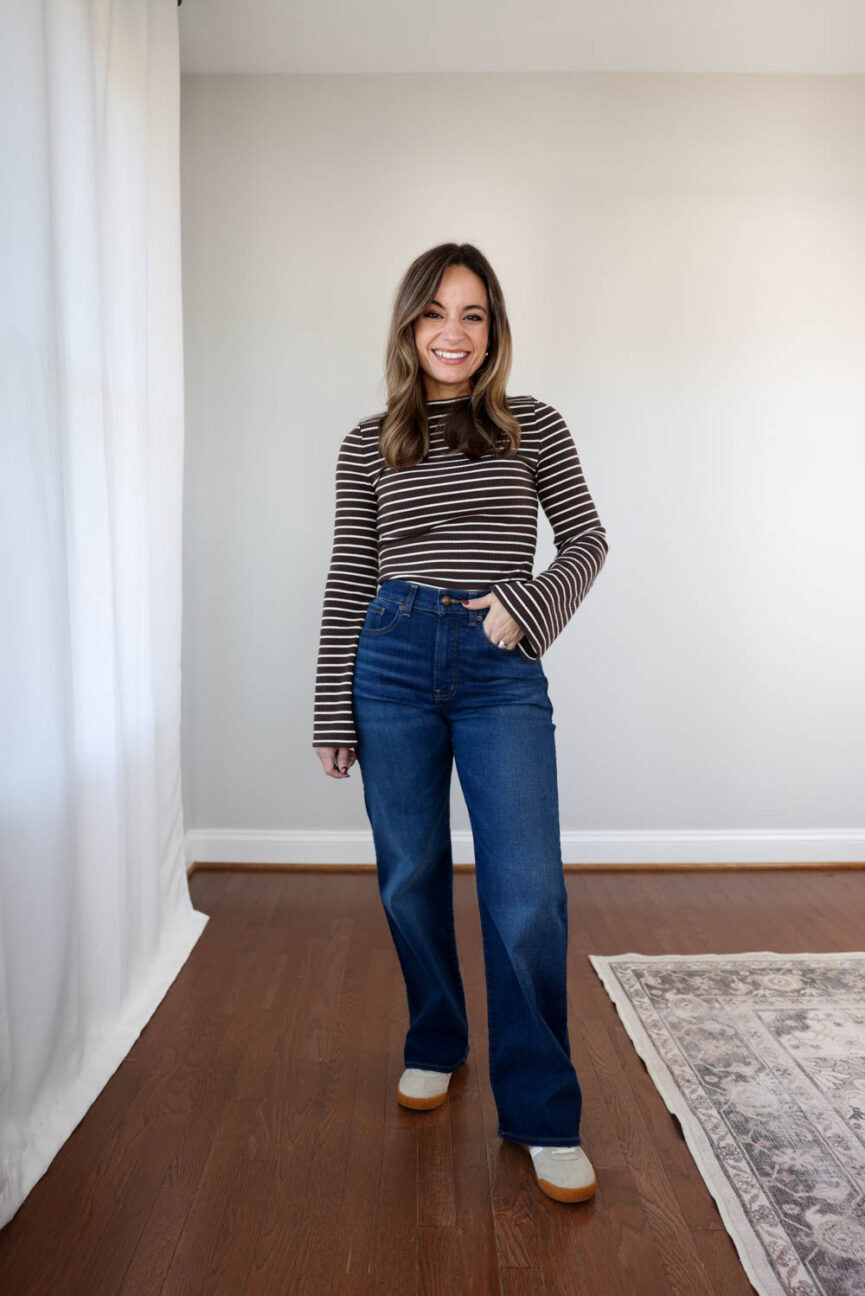 Petite friendly wide leg jeans from Madewell | The Perfect Vintage Wide-Leg Jeans in Pipestone Wash | petite jeans | petite fashion