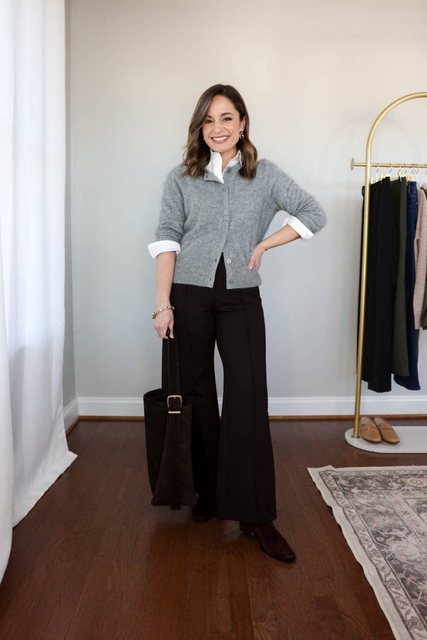 A petite friendly winter workwear capsule wardrobe with 19 clothing items (plus added accessories) and 30+ outfit ideas for work | winter outfits for work | transitional winter to spring outfits for work | petite fashion